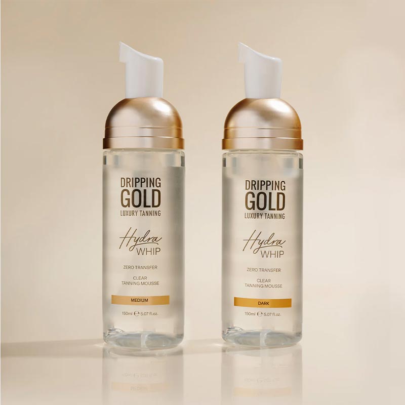 Dripping Gold Hydra Whip Clear Mousse | dripping gold | hydrating tan | self-tan | tanning mousse | hydra whip | dripping gold | easy | quick | clear tanning mousse