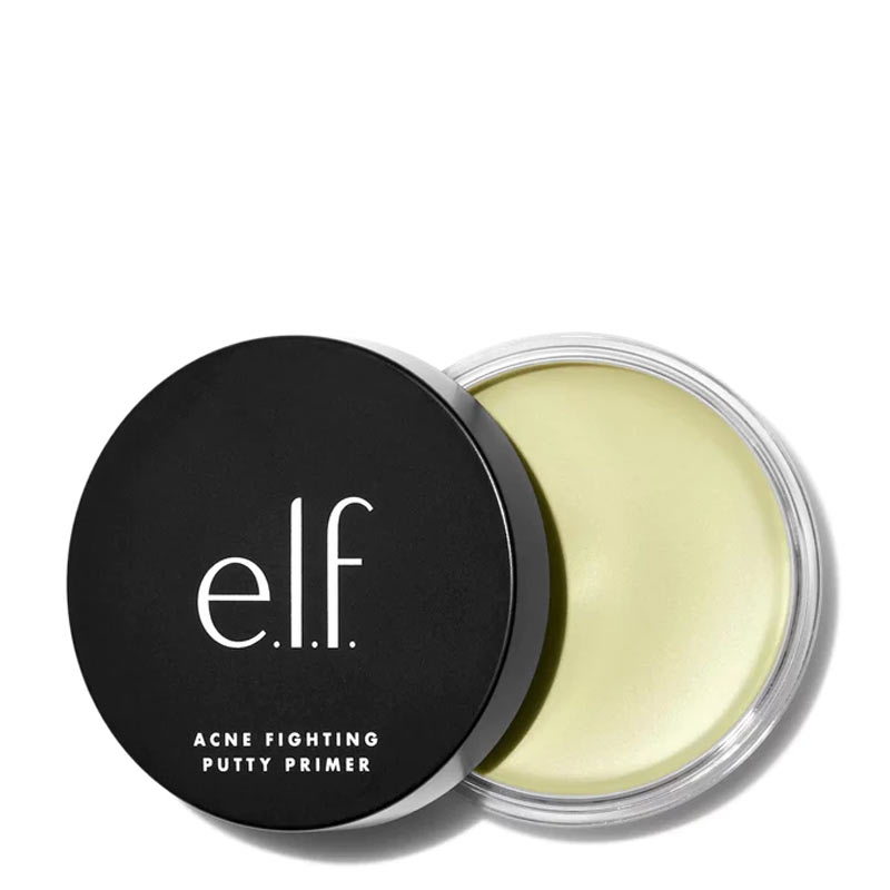 e.l.f. | Blemish Fighting | Putty Primer | hard working | primer | perfect base | makeup | prevent acne | reduce | appearance | blemishes | skin-centric ingredients | 1.8% Salicylic Acid | Zinc | Kaolin | balance | skincare | makeup