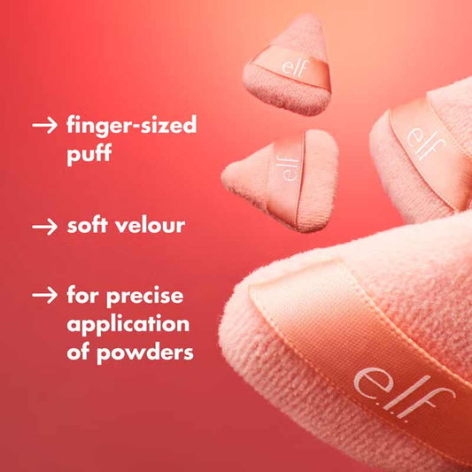 e.l.f. Halo Glow Pinkie Powder Puffs, small powder puffs, triangle puffs