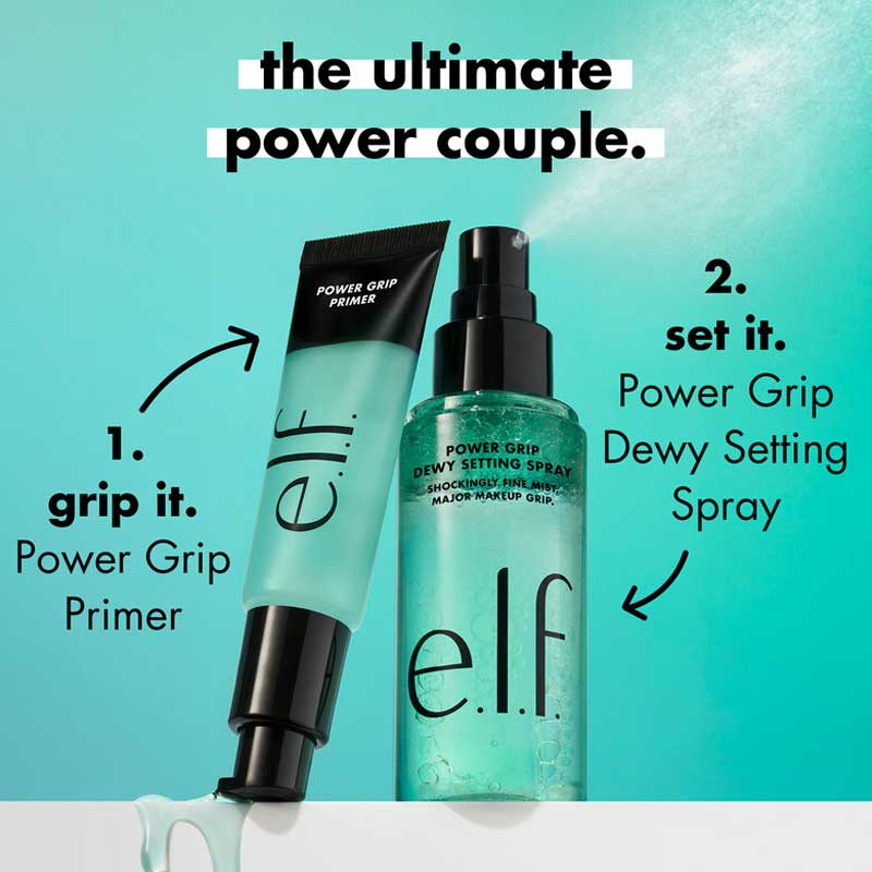 e.l.f. Power Grip Dewy Setting Spray | Power Grip Primer | The ultimate Power Couple
