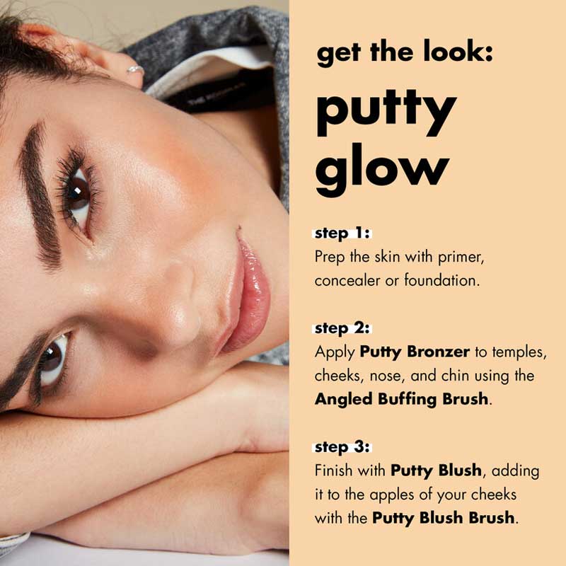e.l.f. | Putty Bronzer | Tan Lines | cream-to-powder | pigmented | buildable | natural | sun-kissed | glow | semi-matte | lightweight | Argan Oil | Vitamin E | all skin types | all-over | warm bronze | contour