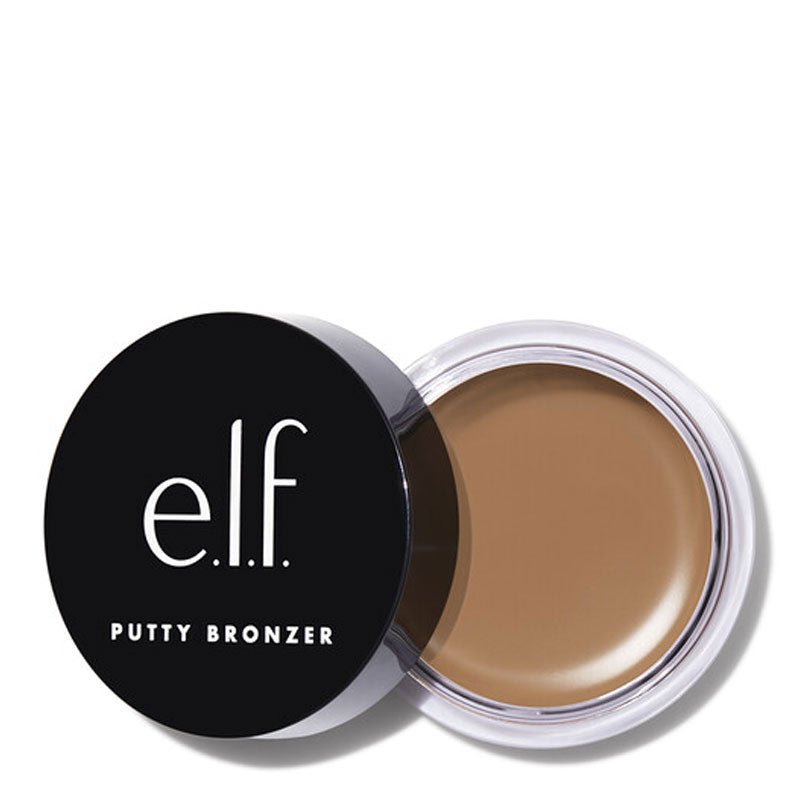 e.l.f. | Putty Bronzer | Tan Lines | cream-to-powder | pigmented | buildable | natural | sun-kissed | glow | semi-matte | lightweight | Argan Oil | Vitamin E | all skin types | all-over | warm bronze | contour