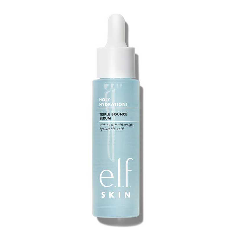 e.l.f Skin Holy Hydration! Triple Bounce Serum | formulated with three molecular weights of hyaluronic acid | provides intense hydration | bouncy gel texture | leaves skin hydrated, smooth, and radiant