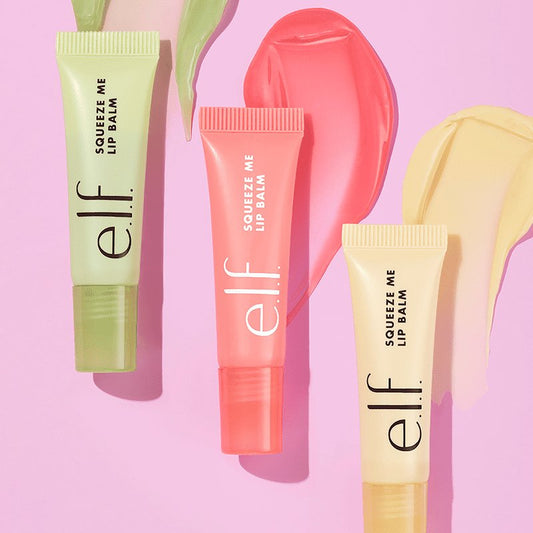 e.l.f. Squeeze Me Lip Balm | Juicy lips | Hydrated | Sheer color | Hyaluronic acid | Shea butter | Goji berry | Lightweight | Moisturizing | Vegan | Cruelty-free