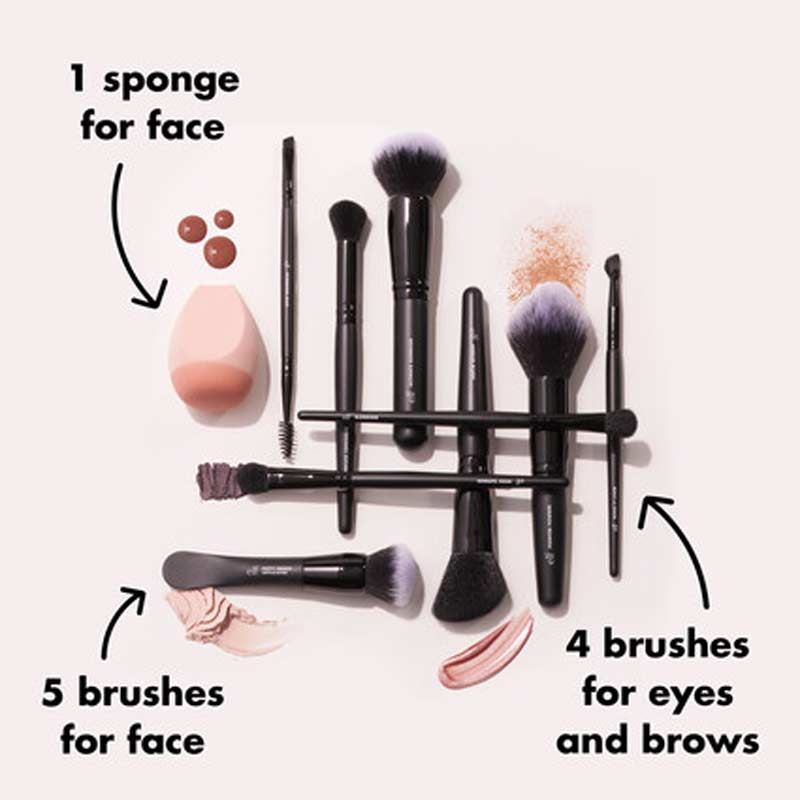 e.l.f. Ten Out Of Ten Brush Kit, elf makeup brush set, face and eye brushes