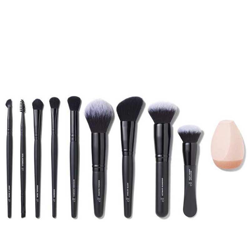 e.l.f. Ten Out Of Ten Brush Kit, vegan makeup brushes, complete makeup brush set