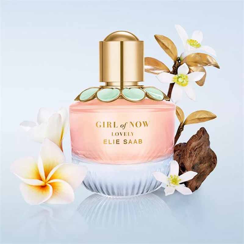 Elie Saab Girl of Now Lovely Eau de Parfum | radiant ode | modern spirit | "Now generation" | new green anise flower design | coral pink juice | glamour | embodiment | Elie Saab universe | captures | timeless femininity | remarkable detailing | Lebanese fashion house.