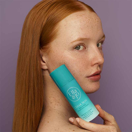 Ella & Jo Clear Skin AHA & BHA Clarifying Liquid | Blend of Alpha Hydroxy Acids (AHAs) and Beta Hydroxy Acids (BHAs) | Gently exfoliates, unclogs pores, and removes dead skin cells | Prevents and treats acne | Noticeable improvements in texture, tone, and clarity within a few weeks.