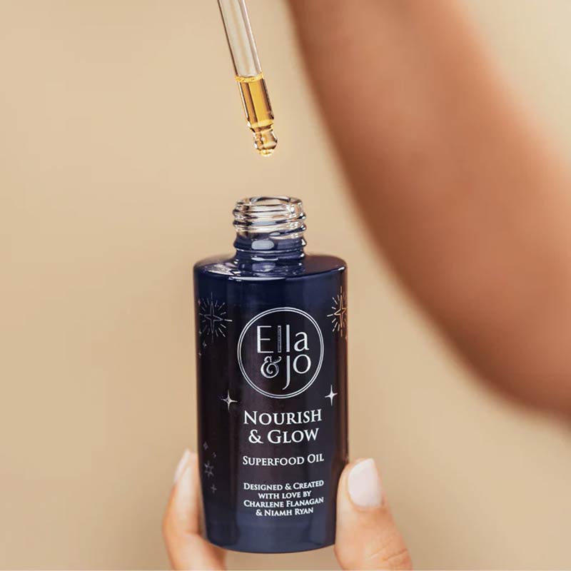 Ella & Jo Nourish & Glow Superfood Facial Oil | Regenerates, Hydrates, Plumps | Essential Fatty Acids | Phospholipids | Vitamin E | Fine Lines | Skin Barrier | Retinol | Daily | Regenerates Skin Cells | Morning and Evening Routines
