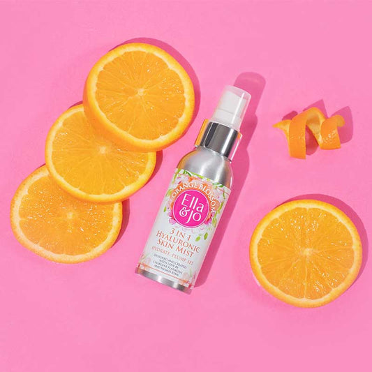 Ella and Jo Orange Blossom 3 in 1 Hyaluronic Skin Mist | Limited Edition | Hydrating Hyaluronic Face Mist | Soothing Facial Spray | Formulated with Nourishing Ingredients | Fresh Orange Scent