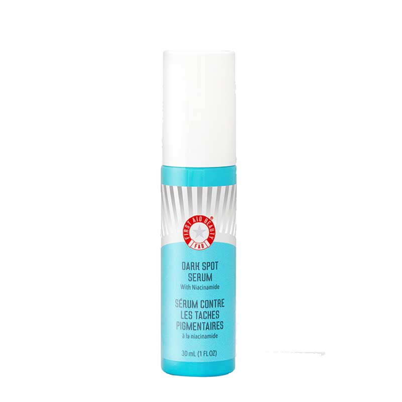 First Aid Beauty | Dark Spot Serum | Niacinamide | hydrating serum | targets dark spots | reduces sunspots | reduces hyperpigmentation | reduces discolouration | reduces post-acne marks | brighter skin tone | even skin tone | gentle formula | improves skin tone | smooth skin | healthy-looking skin