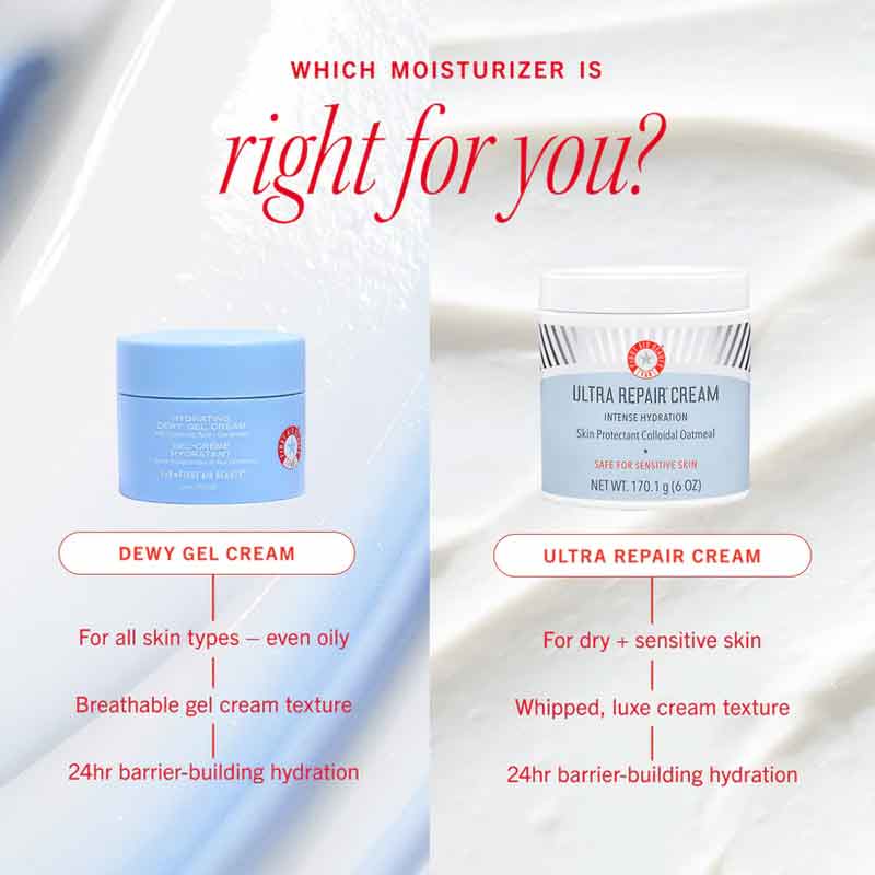 First Aid Beauty Hydrating Dewy Gel Cream Vs First Aid Beauty Ultra Repair Cream