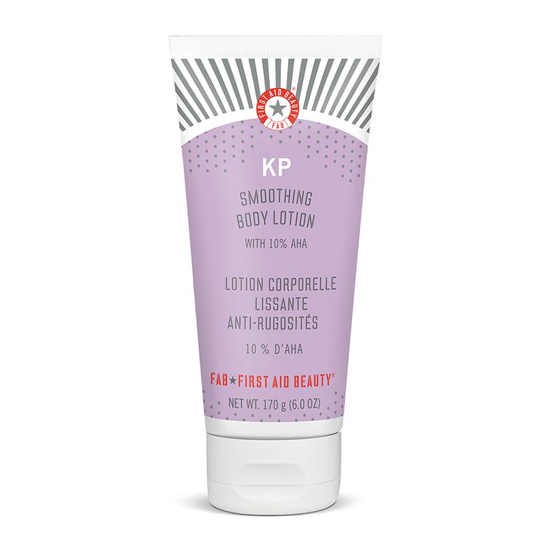 First Aid Beauty KP Smoothing Body Lotion with 10% AHA | banish bumps | hydrate skin | vegan body lotion | chemical exfoliant