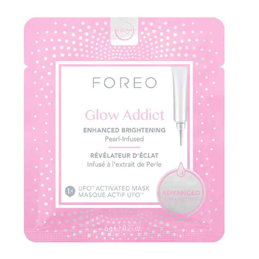 Foreo | UFO | Glow Addict | brightening | face masks | 90-second | treatment | dull skin | young | healthy | radiance | Instantly | illuminate | quick | glow