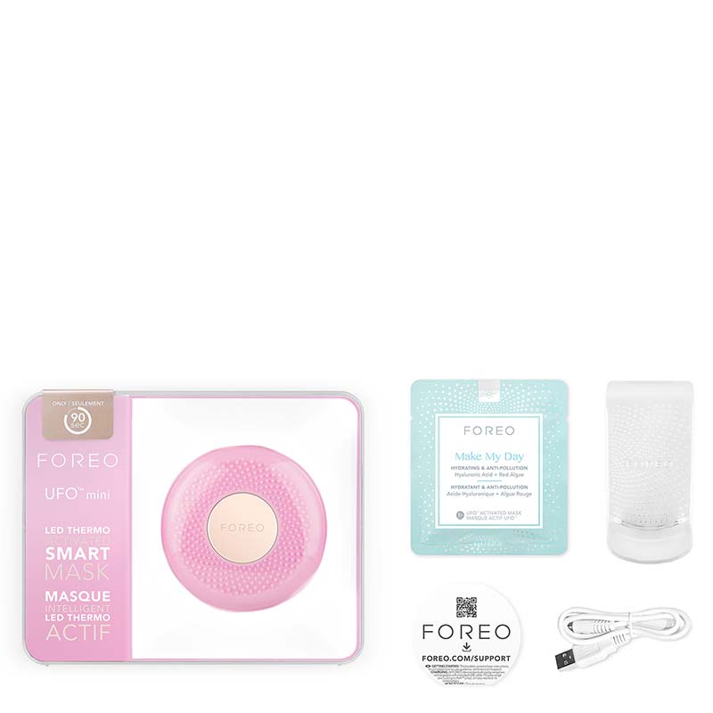 Foreo | UFO Mini | smart | mask | device | technology | LED Light Therapy | heating & T-Sonic™ pulsations | infuse | deeper skin layers | flawless complexion | at-home | two minutes