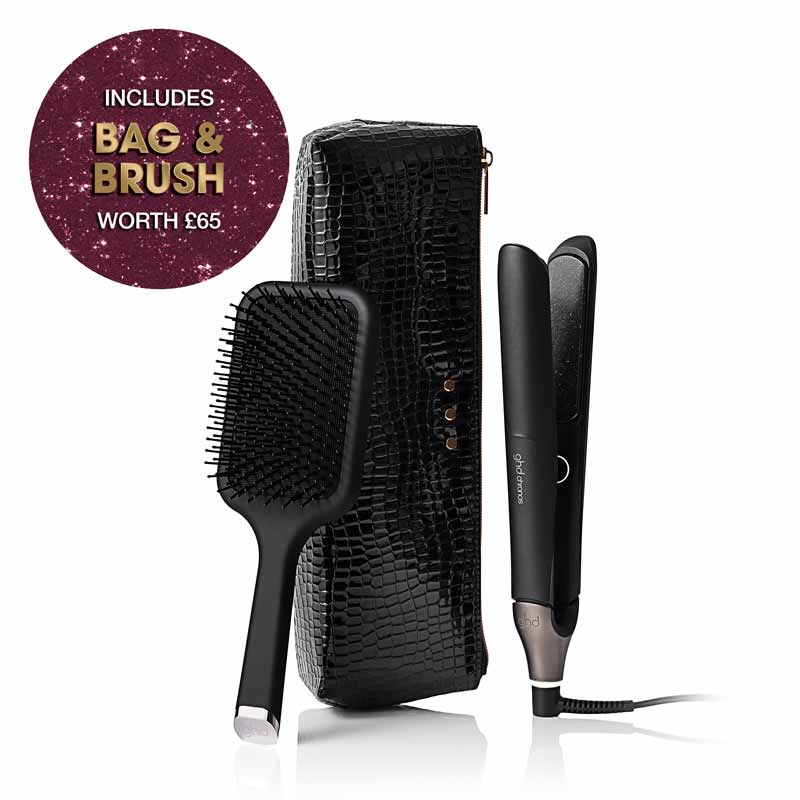 ghd Chronos Styler Black Gift Set With Paddle Brush & Bag