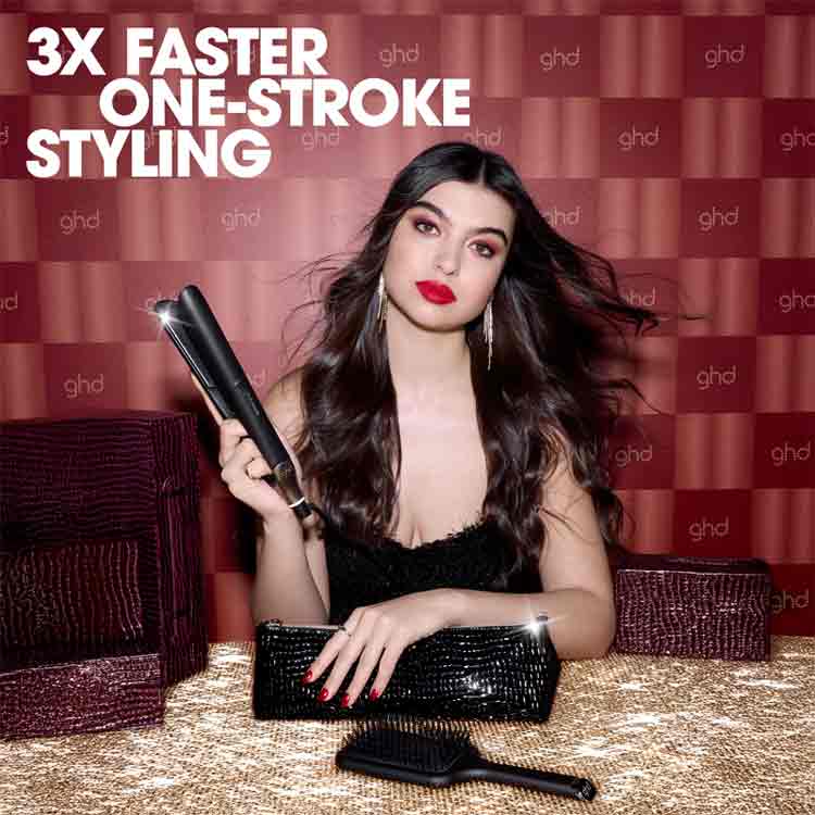 ghd Chronos Styler Black Gift Set With Paddle Brush & Bag