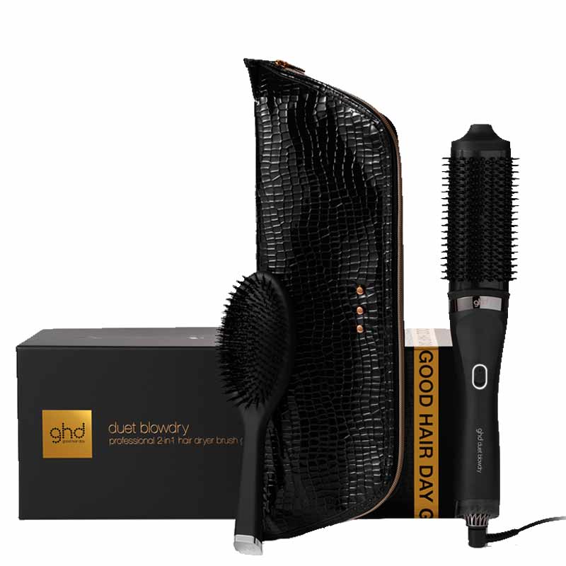 ghd Duet Blowdry Professional 2-In-1 Hair Dryer Brush Gift Set Black