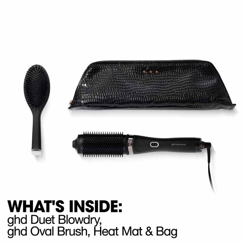 ghd Duet Blowdry Professional 2-In-1 Hair Dryer Brush Gift Set Black