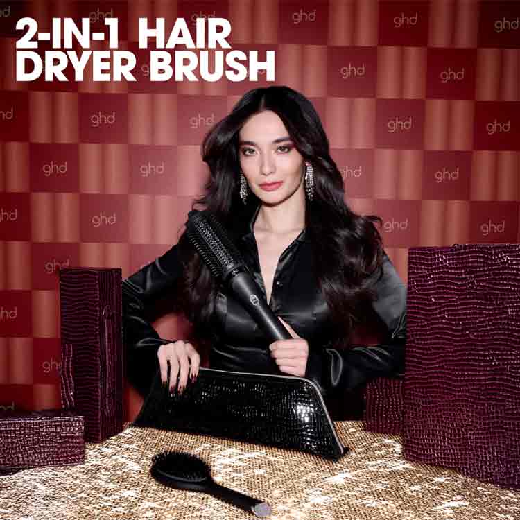 ghd Duet Blowdry Professional 2-In-1 Hair Dryer Brush Gift Set Black