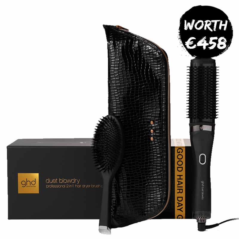 ghd Duet Blowdry Professional 2-In-1 Hair Dryer Brush Gift Set Black