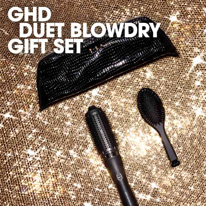 ghd Duet Blowdry Professional 2-In-1 Hair Dryer Brush Gift Set Black