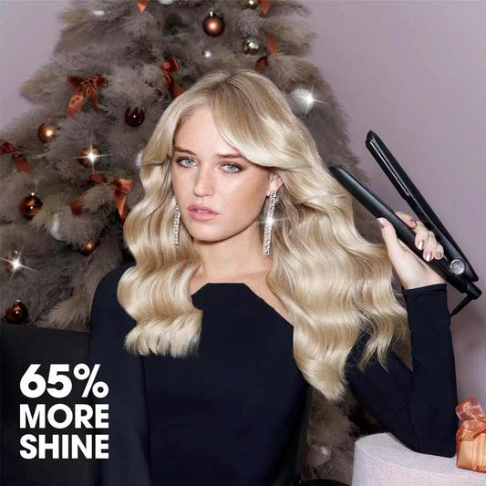 ghd Gold Hair Straightener Gift Set with Paddle Brush & Heat Resistant Bag Shine Claims