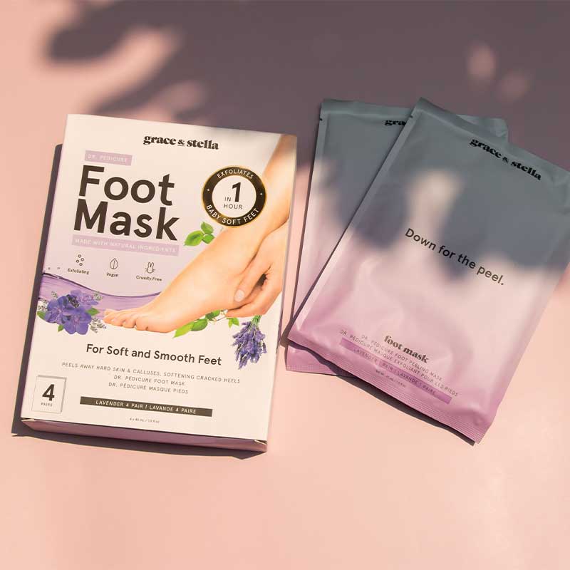Grace & Stella Dr. Pedicure Original Foot Peeling Mask | foot peeling mask 4 pack | pedicure at home