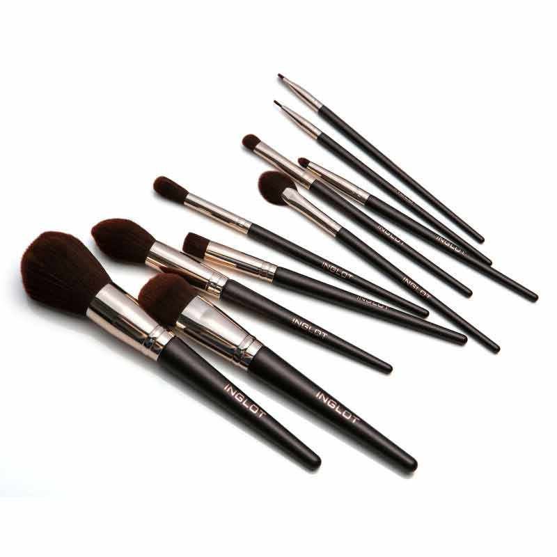 Inglot, Inglot Brush Set in Chocolate Case, Makeup Brushes Set, Christmas Gift For Her