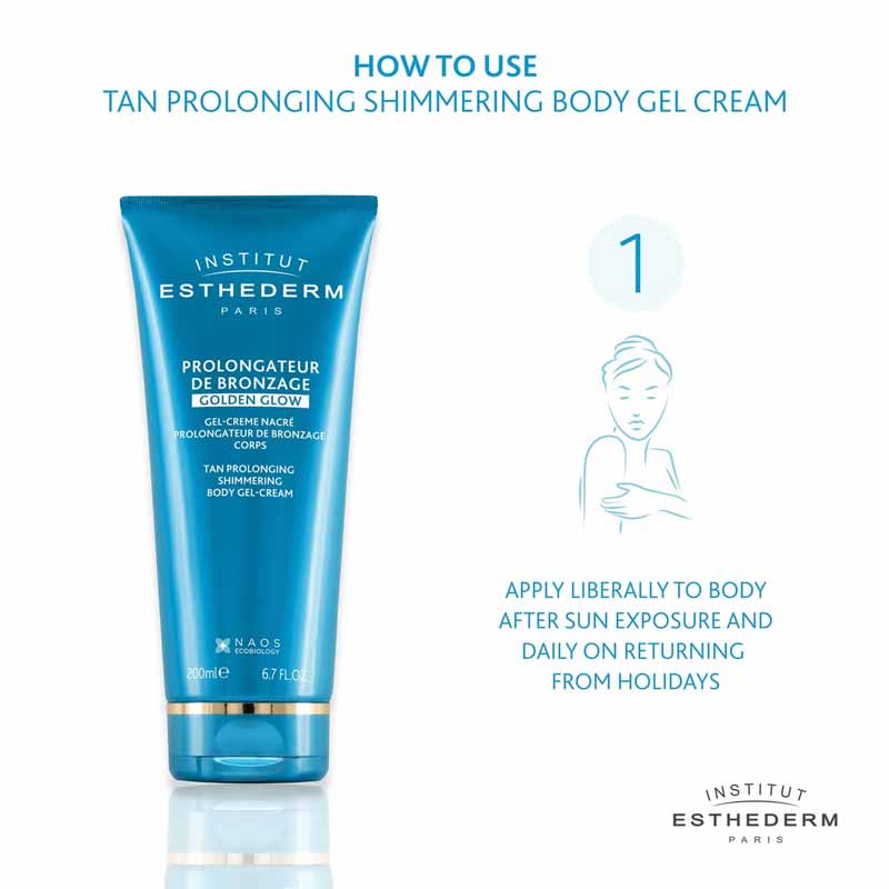 Institut Esthederm Tan Prolonging After Sun Shimmering Body Gel Cream, tan prolonging cream, protect natural tan