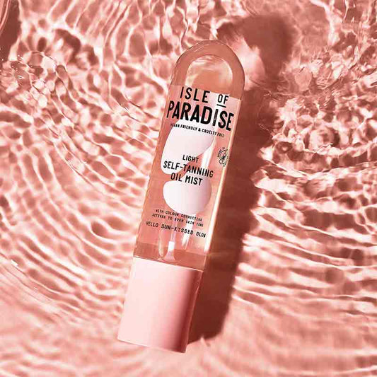 Isle of Paradise Self-Tanning Oil Mist  | vegan and cruelty free tan | light self tan oil mist