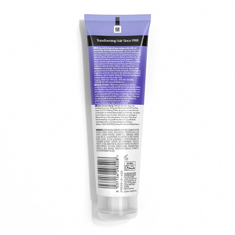 John Frieda Frizz Ease Dream Curls Curl Defining Créme back of pack