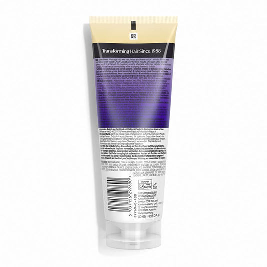 John Frieda Violet Crush for Blondes Intense Purple Shampoo back of pack