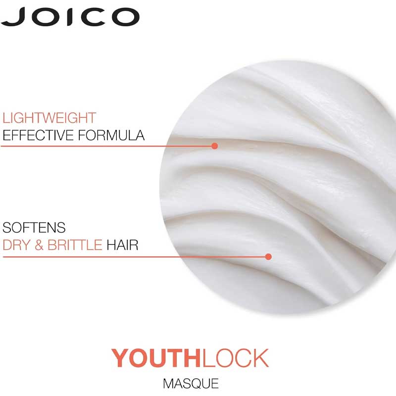 Joico Youthlock Treatment Mask, lightweight hair mask, haircare to soften and hydrate dry hair,