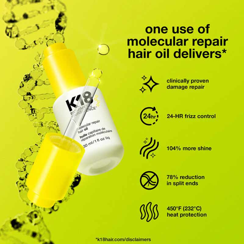 K18 Molecular Repair Hair Oil | weak hair | dry hair | hydrating hair oil | moisturising hair oil | repair hair oil | brittle hair | dry hair | broken hair | split ends