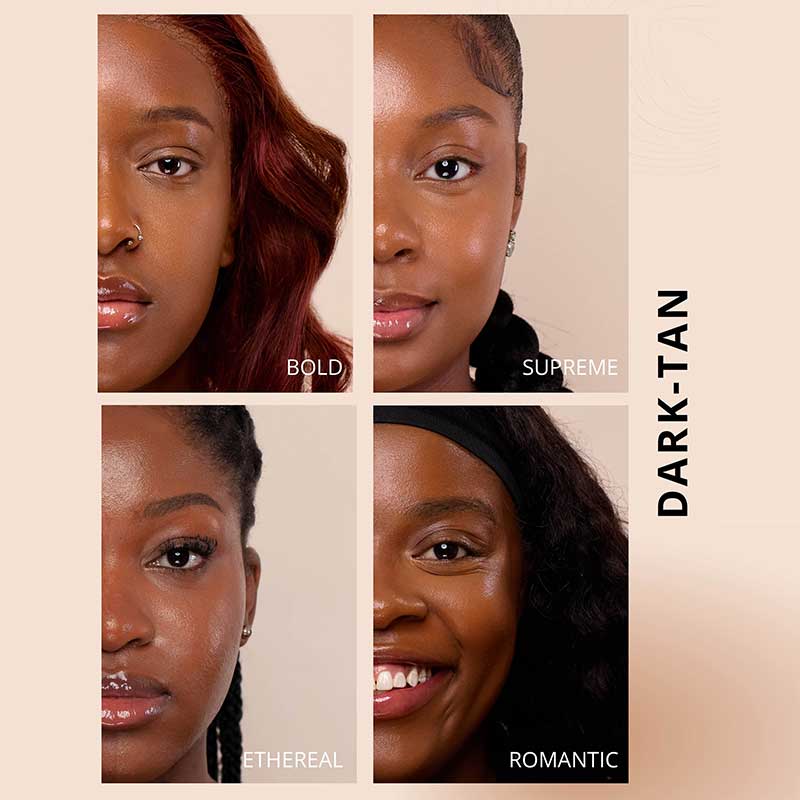 KASH Beauty Aura Skin Radiant Foundation, dark-tan makeup,