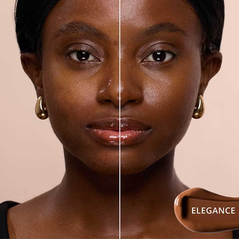 KASH Beauty Aura Skin Radiant Foundation, before & after, medium coverage foundation