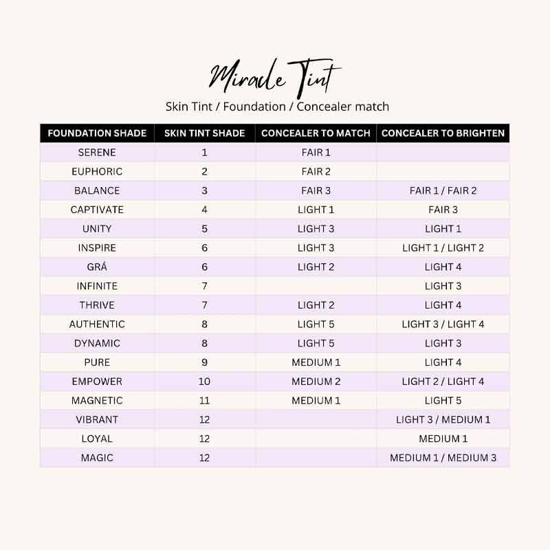 KASH Beauty Miracle Skin Tint SPF 15 Shade Matching, KASH Beauty shades