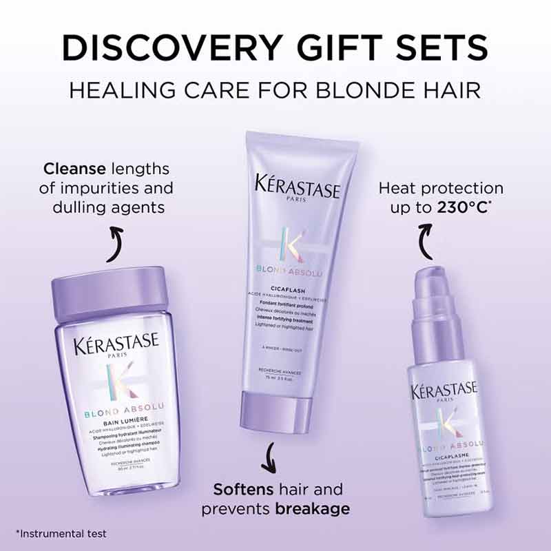 Kerastase blond absolu essentials set, blonde hair shampoo and conditioner