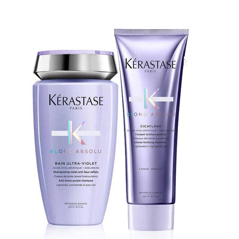 Kérastase Blond Absolu Shampoo and Conditioner, professional haircare for blondes, purple shampoo, Kerastase Blonde