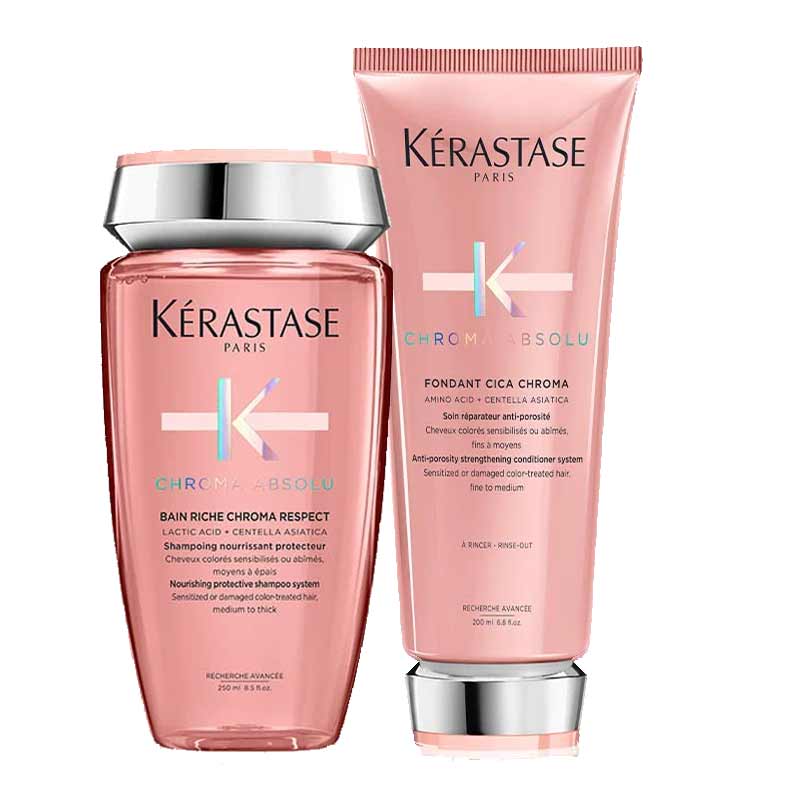 Kérastase Chroma Absolu Shampoo, Kérastase Chroma Absolu Conditioner, Haircare duo for coloured hair