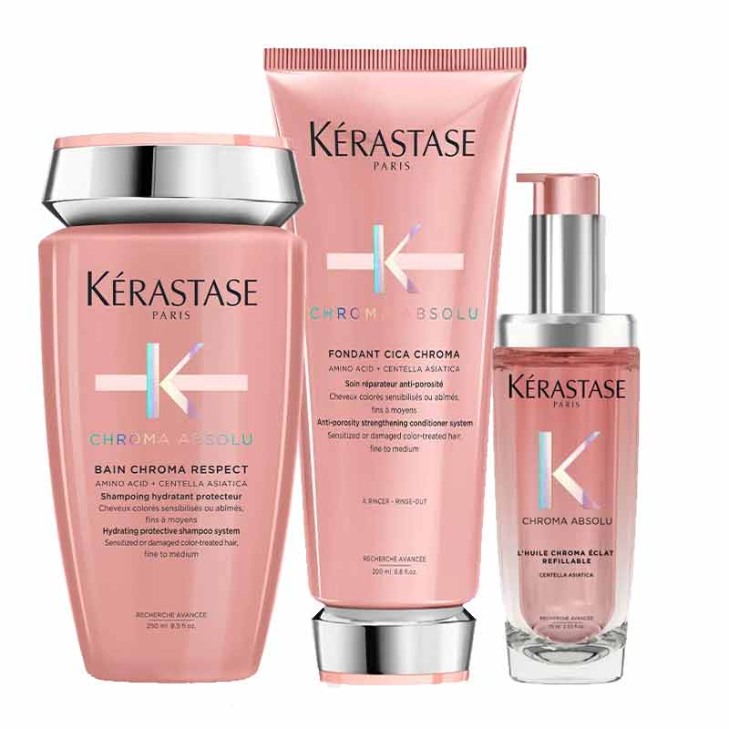 Kerastase Shampoo, Kerastase Chroma, Kerastase hair oil, Kérastase haircare for coloured hair, colour protecting haircare