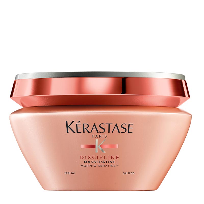 Kérastase Discipline Maskeratine Smooth-In-Motion Masque | deep treatment | designed for thick, unruly hair | restores hair's fiber | unbeatable anti-frizz protection | softer, easier to detangle | ready for effortless styling.