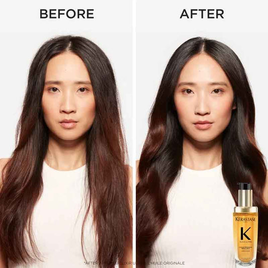 Kérastase Elixir Ultime & Oil + Nutritive 8hr Serum Gift Set - Travel Size before & After