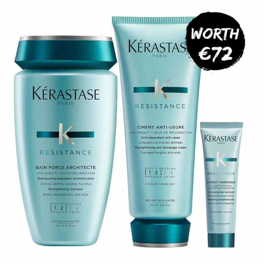 Kérastase, Kérastase Resistance Trio, Shampoo, Conditioner, Hair Treatment