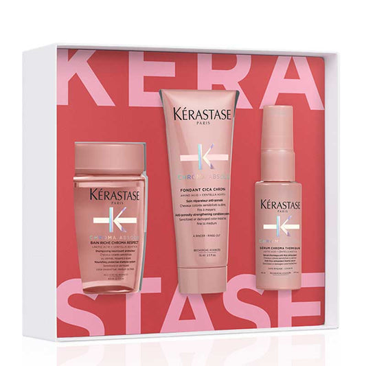 Kรฉrastase Shine Essentials: Color Treated Hair Trio Gift Set | holiday look | colored hair | vibrant | luminous locks | festive gatherings.