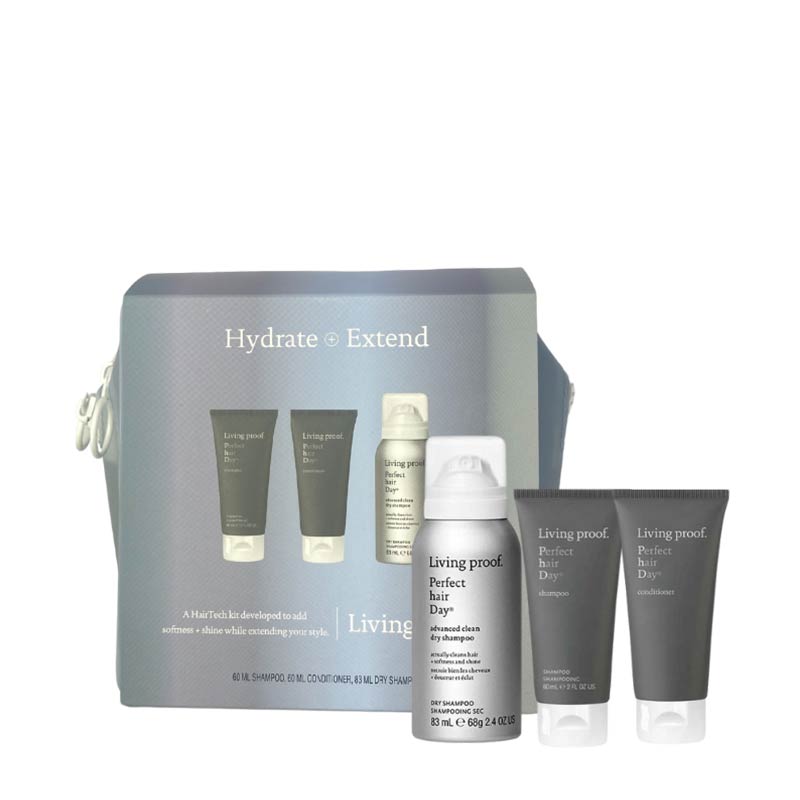 Living Proof Hydrate + Extend Kit, travel size haircare, haircare gift set, travel gift set