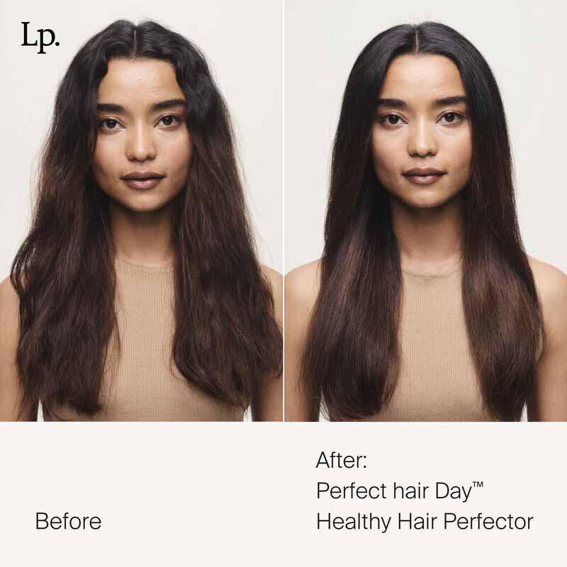 Living Proof Perfect Hair Day Healthy Hair Perfector | transformative hair treatment | driest strands | restoring outermost layer | softer | smoother | radiant shine | one application.