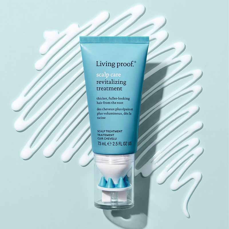 Living Proof Scalp Care Revitalizing Treatment | night-time treatment | ally | environmental stressors | hair grows fuller | thicker | healthier | root | damaged strands | vibrant hair.