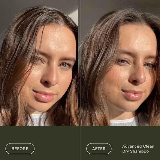 Living Proof The Clean + Soft PHD Advanced Dry Shampoo Haircare Gift Set Before & After